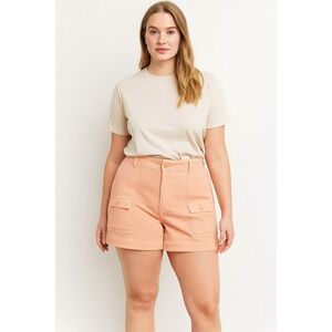 American Eagle 90s‎ Boyfriend Shorts Size 8 Highest Rise Stretch Pockets Peach